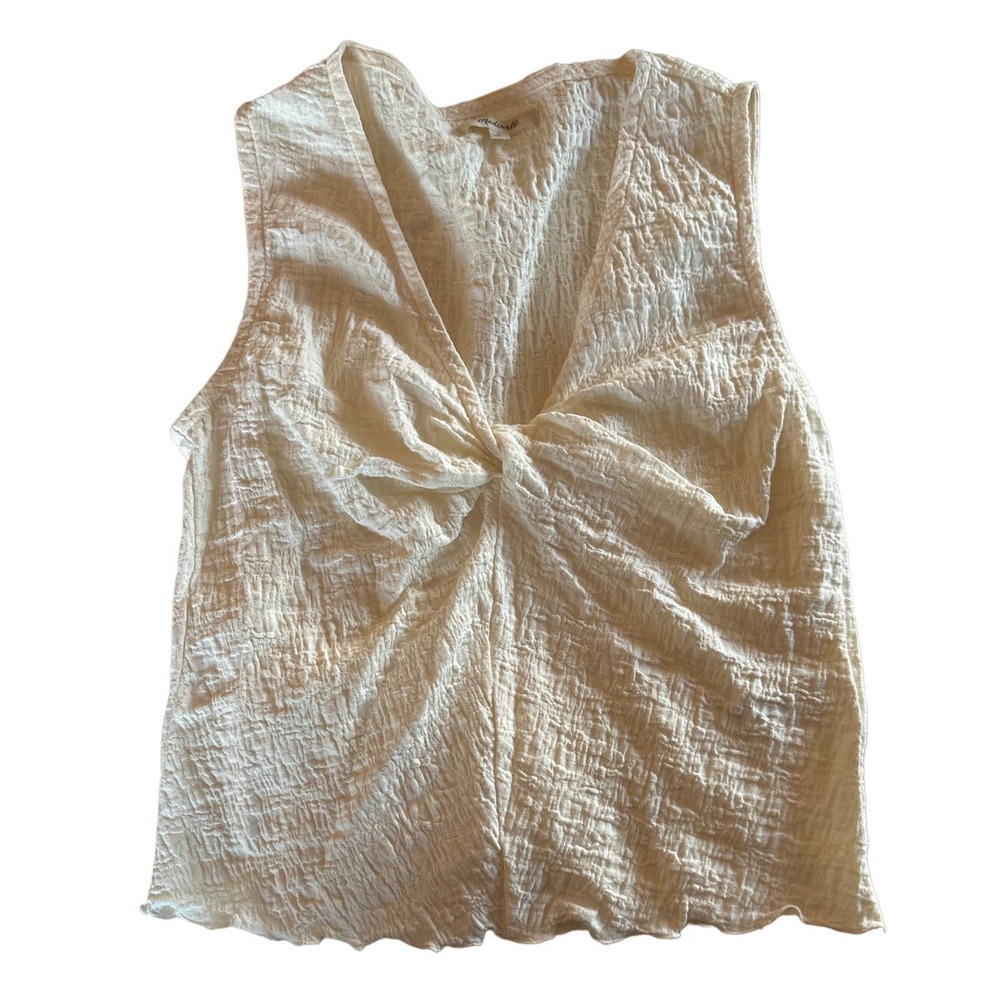 ***SOLD Madewell, Popcorn-Knit Twist-Front Sleeveless Top Sz. M
